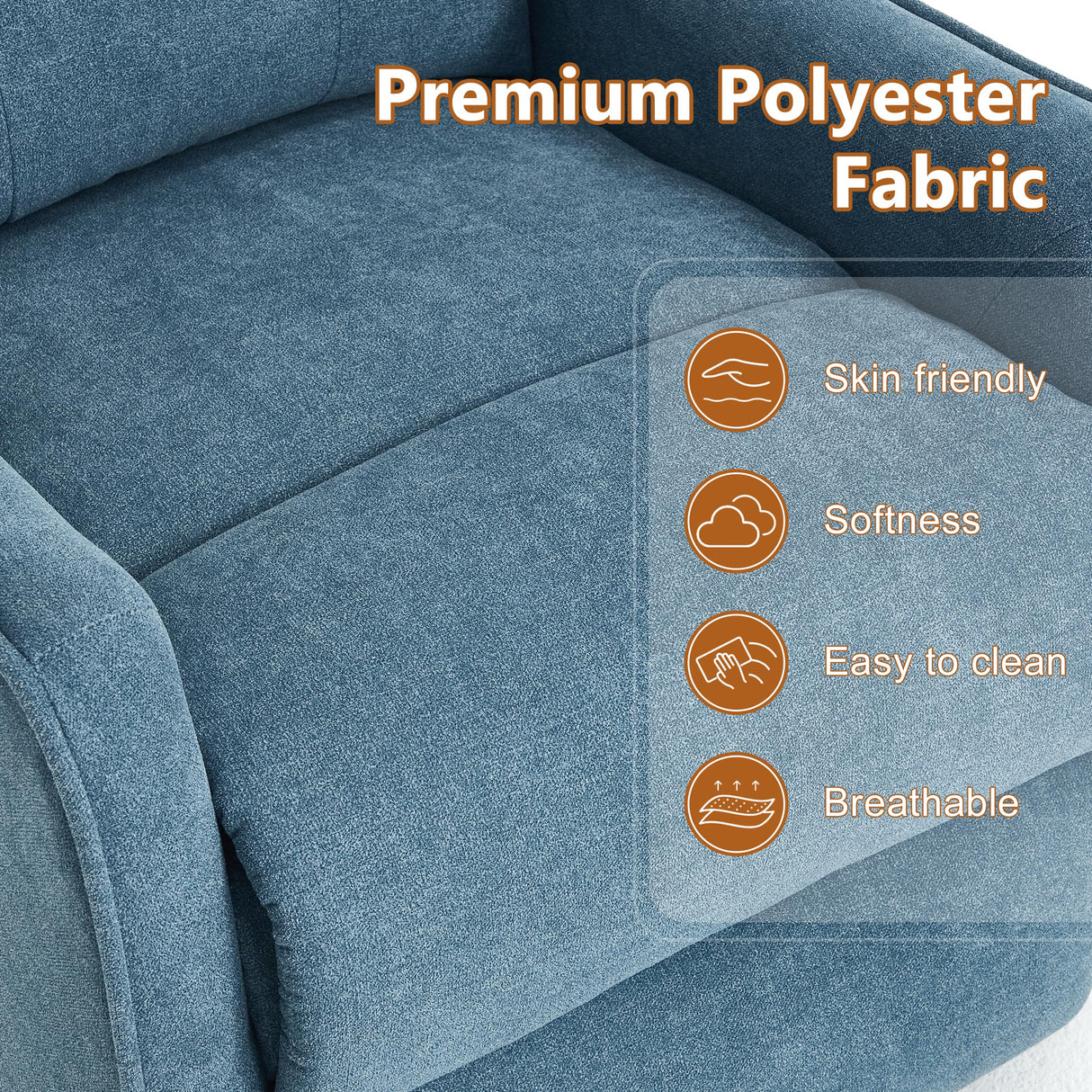 EZZUP Power Lift Recliner Chair with Vibration Massage and Heat for Petite Elderly, Small Lift Chair with Side Pocket Remote Control, Infinite Position, Polyester Fabric Blue EZZUP