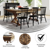 EMMA + OLIVER Elora Folding Farmhouse Dining Room Table with Crisscross Legs, Commercial Grade Rectangular Solid Pine Farm Table for 8, 7' x 40", Antique Rustic EMMA + OLIVER