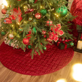 Valery Madelyn Christmas Tree Skirt for Tree Decorations, 36 Inch Fabric Luxury Red Gold Medium Xmas Velvet Tree Skirt with Embroidery Patchwork & Tassels for Tree Merry Christmas Party Decor Valery Madelyn