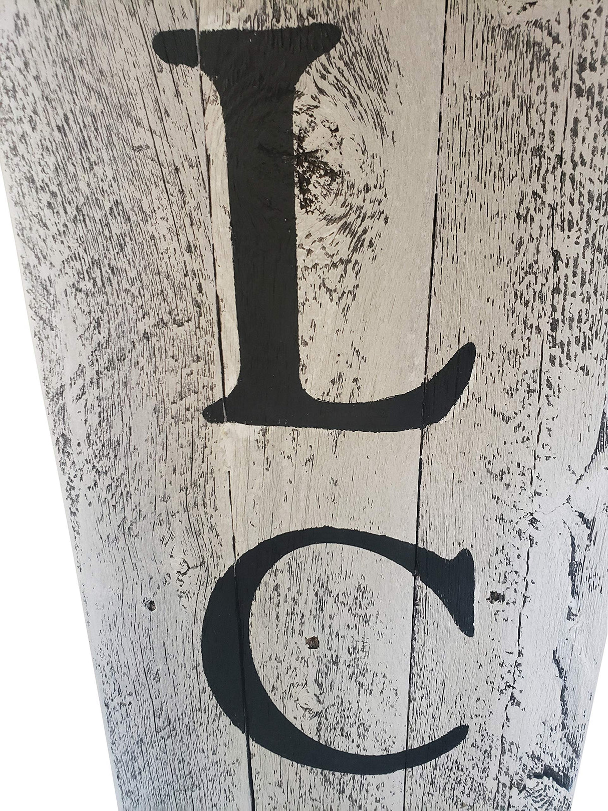 Rockin' Wood Indoor Outdoor Welcome Sign 5 Foot Vertical Rustic Reclaimed Wood Farm House Style for Front Door or Porch, White with Black Lettering Rockin' Wood