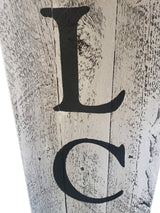 Rockin' Wood Indoor Outdoor Welcome Sign 5 Foot Vertical Rustic Reclaimed Wood Farm House Style for Front Door or Porch, White with Black Lettering Rockin' Wood