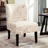 Roundhill Furniture Capa Print Fabric Armless Contemporary Accent Chair, Script Roundhill Furniture