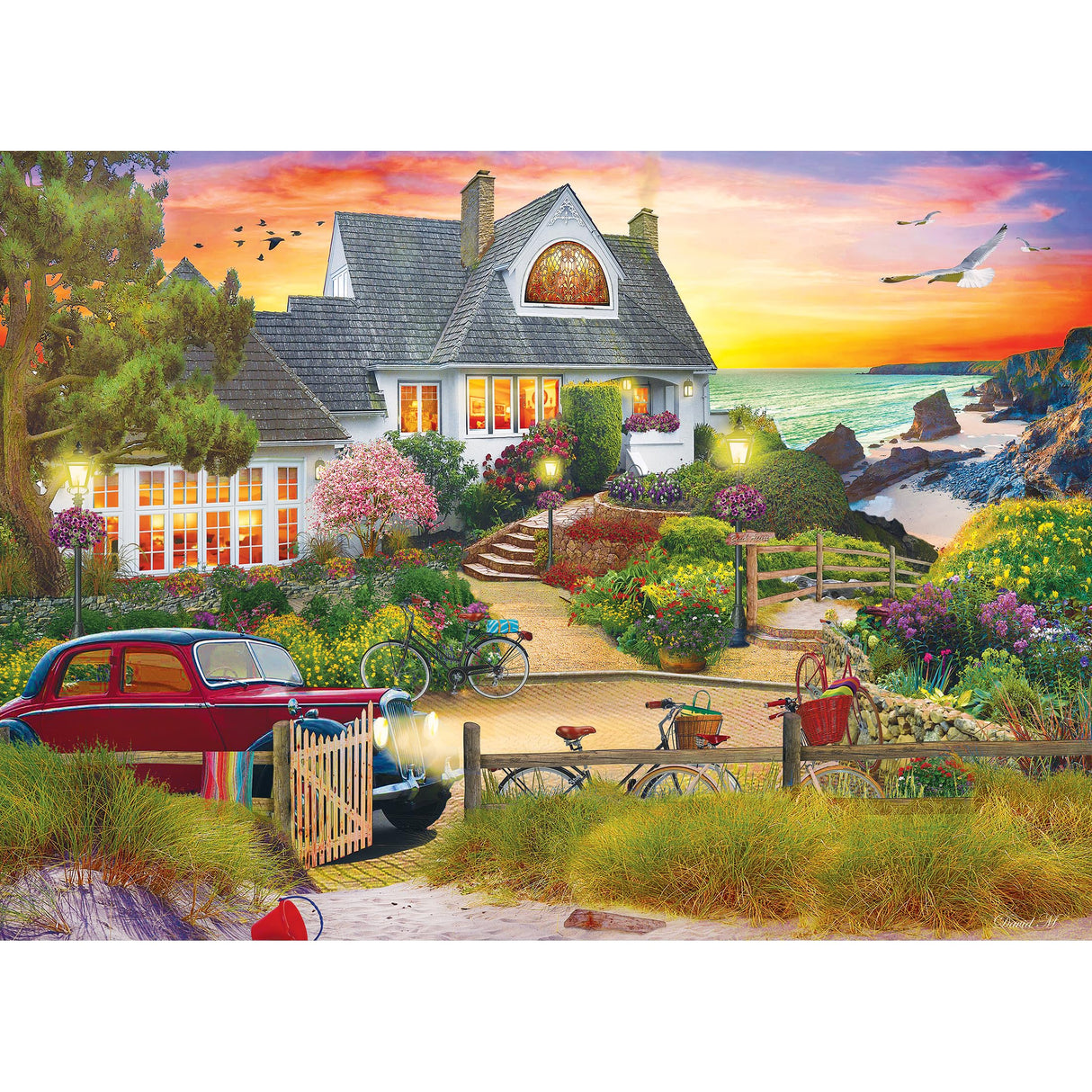RoseArt - My Happy Place - Seaside Hill - 1000 Piece Jigsaw Puzzle for Adults RoseArt