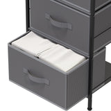 Simple Houseware 3 Drawer Nightstand Dresser with Wood Top, Dark Grey Simple Houseware