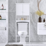 UTEX Over The Toilet Storage Cabinet, Bathroom Above Toilet Cabinet Organizer with Adjustable Shelves, White UTEX