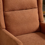 Setawix Fabric Accent Arm Chair,Solid Wood Upholstered Wingback Armchair,Armed Side Chair with Highback,Mid Century Modern Single Sofa Chair for Living Room,Bedroom,Office (Dark Orange, 1PC) Setawix