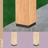 PBP Myard 4x4 Post Base Plate for Wood Post, Anti-UV Sturdy 1-inch Stand-Off Wood to Concrete Base Plate, Thickened Sides, Support Patio Decking, Pavilion, Porch, Handrail Railing (4" x 4", 4-Pack) Myard