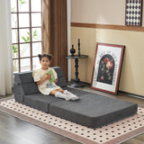 jela Sofa Bed Foldable Mattress Luxury Miss Fabric, Folding Sleeper Sofa Chair Bed Floor Mattress Floor Couch, Fold Out Couch Futon Mattress for Guest Room, Living Room (83"x33",Dark Gray) jela