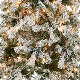 National Tree Company First Traditions Pre-Lit Acacia Flocked Tree Medium Christmas Tree, Clear Incandescent Lights, Plug in, 6 ft National Tree Company