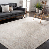 SAFAVIEH Area Rug 8x10 - Evoke Collection - Large - Ivory & Taupe, Distressed Design, Non-Shedding & Easy Cleaning, Ideal for Living Room, Bedroom, Dining Space (EVK256E) SAFAVIEH