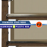 Royal Shade 8' W x 16' L Grey Pergola Sun Shade Canopy Replacement Cover, Commercial Grade 260 GSM Cloth for Outdoor Patio, includes Stainless Steel Weighted Rods (We Make Custom Size) Royal Shade