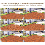 flybold Acacia Wood Patio Flooring Interlocking Deck Tiles (Pack of 10, 12" x 12") Waterproof UV Protected All Weather Tile for Composite Decking Dance Floor for Outdoor Party Balcony flybold