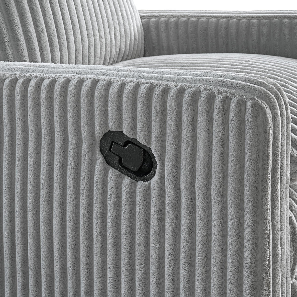 Oxford Baby Uptown Upholstered Swivel Glider and Recliner Nursery Chair - Corduroy, Ash Gray Oxford Baby