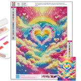 Axquilon Diamond Art Kits for Adults-Rainbow Heart 5D Diamond Painting Kits for Beginners- Round DIY Arts and Crafts Gem Art Kits for Home Decor Gift-12x16in Axquilon