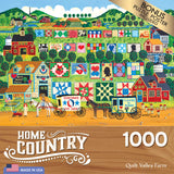 RoseArt - Home Country- Quilt Valley Farm - 1000 Piece Jigsaw Puzzle for Adults RoseArt