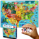 Think2Master United States Map 250 Pieces Jigsaw Puzzle Fun Educational Toy for Kids 8-10 10-12, School & Families. Great Gift for 8+ to Stimulate Learning of USA. Size: 14.2” X 19.3” THINK2MASTER