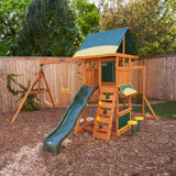 KidKraft Brightside Wooden Swing Set with Café Area and Stools KidKraft