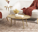Kate and Laurel Alessia Modern Glam Oval Coffee Table, 34 x 20 x 15, Gold, Metal Living Room Table for Storage and Display with Antique Deckled Edge Detailing Kate and Laurel