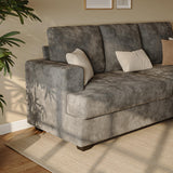 Comkei 89" 3 Seater Couches for Living Room Sofas Comfy Sectional Couch with 24" Deep Seat Loveseat Sofa for Small Apartment, Grey Comkei