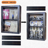 Houstimi Black 11x16 Large Shadow Box Frame Deep Shadow Box with Shelves Pet Memorial Shadow Box Display Case with Linen Back for Handicrafts,Picture Frames,Medals,Coins,Pins Collection and More Houstimi