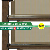 ColourTree 10' W x 20' L Grey Pergola Sun Shade Canopy Replacement Cover UPF50, Commercial Grade 260 GSM Cloth for Outdoor Patio, Includes Stainless Steel Weighted Rods (We Make Custom Size) ColourTree