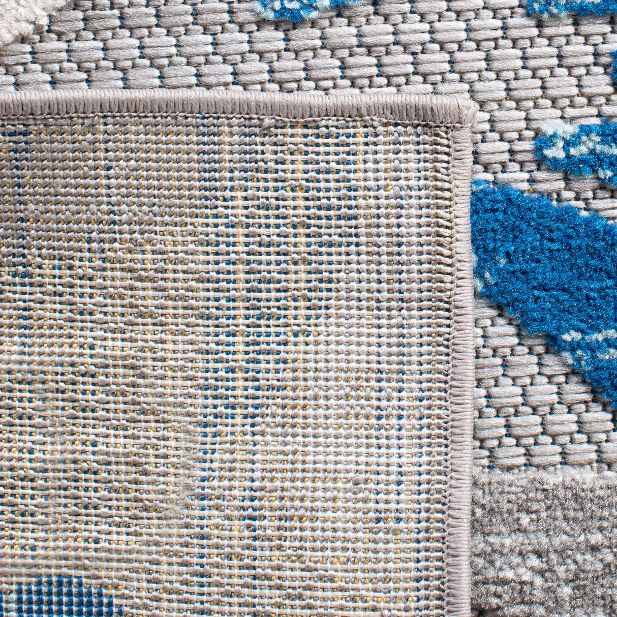 SAFAVIEH Washable Rug Outdoor Cabana Collection - 9' x 12', Grey & Blue, Non-Shedding & Easy to Clean, Ideal for Patio, Backyard, Mudroom (CBN800F) SAFAVIEH