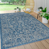 JONATHAN Y Weave Floral Indoor Outdoor Area Rug 8X10 Navy/Gray, Tela Bohemian Textured for Backyard, Patio, Porch, Easy-Cleaning, High Traffic, Pet-Friendly, Non-Shedding (SMB100B-8) JONATHAN Y