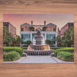 Ambesonne Charleston Jigsaw Puzzle for Adults, South Carolina USA The Waterfront Park Pineapple Fountain Urban Landscape Photo, Heirloom-Quality Fun Activity Durable Cardboard, 1000 pcs, Multicolor Ambesonne