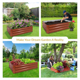 Sunnydaze 11.75" H Raised Metal Garden Bed - Galvanized Raised Garden Bed Outdoor for Vegetables and Flowers - Woodgrain - 4' x 3' Rectangle Sunnydaze