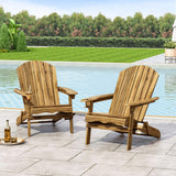 Christopher Knight Home Crystal Outdoor Acacia Wood Folding Adirondack Chairs (Set of 2), Natural Christopher Knight Home