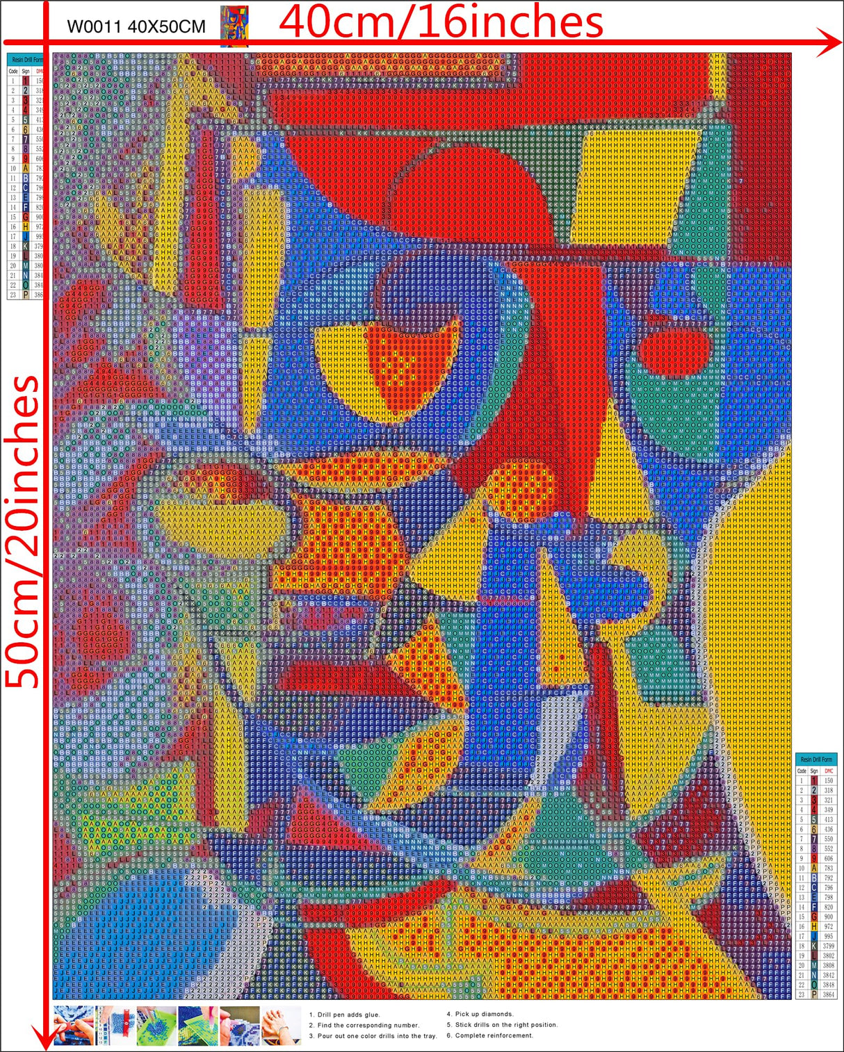 NIHO-JIUMA Adult 5D Diamond Painting Kits Modern Abstract Art, DIY Full Drill Diamond Art Gift for Adult/Teen, Home Decor (40x50cm/16 x20 inch) NIHO-JIUMA