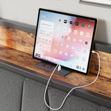 LIKIMIO Vintage Brown Queen Bed Frame with 4 Storage Drawers and Charging Headboard LIKIMIO