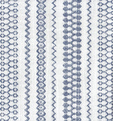 HomePop Velvet Swoop Arm Accent Chair, Blue Farmhouse Stripe HomePop