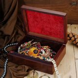 Ajuny Wooden Hand Carved Decorative Treasure Chest Trinket Jewelry Box Large Celtic Design Multipurpose Use Necklaces Watch Storage Organizer keepsake Holder Great for Gifts - 9x7 Inch Ajuny