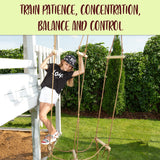 Rickety Bridge Rope Ladder - Ninja Slack line Accessories - Backyard Obstacle Course Accessories for Ninja Warrior Training - Rope Bridge Skip for Kids Cateam