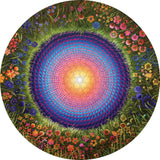 Pomegranate 500-Piece Circular Jigsaw Puzzle for Adults, Justin Lovato's Flower Mandala, Matte Finish, Snug Fit Pomegranate