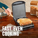 George Foreman 2-Serving Classic Plate Electric Indoor Grill and Panini Press, Black, GRS040B George Foreman