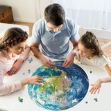 Space Earth Puzzles for Adults 1000 Pieces, Round Planet Solar System Puzzles, Hard Circle Galaxy Jigsaw Puzzles as Space Wall Decor PPuzzling