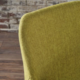 Christopher Knight Home Zeila Mid-Century Modern Fabric Dining Chair with Wood Finished Metal Legs, 2-Pcs Set, Green / Light Brown Christopher Knight Home