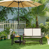 Yaheetech Beige 2-Person Outdoor Glider Bench with Smooth Gliding Mechanism Yaheetech