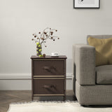 Simple Houseware Night Stand Dresser for Bedroom 2-Tier Organizer Drawer Storage Tower, Brown Simple Houseware