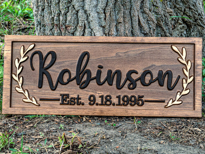 Last Name Sign | Wood Wall Decor | Nursery Name Sign | Baby Name Sign | Family Name Sign | Wooden Porch Sign | Front Door Sign | Personalized Wedding