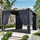 Kimunuk Gazebo Universal Replacement Privacy Curtain,10'X13' Gazebo Outdoor Waterproof Curtains, 4-Panels Sidewall Curtains with Double Zipper for Patio, Garden and Backyard (Only Curtains, Navy Blue) Kimunuk