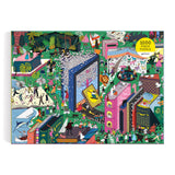 Galison Book World – 1000 Piece Puzzle Fun and Challenging Activity with Bright and Bold Artwork of Literary Characters and Books for Adults and Families Galison