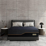 Dyonery Queen 14 Inch Memory Foam Mattress in a Box, Cooling Knit Fabric Cover, Copper-Gel Memory Foam, Made in USA, CertiPUR-US Certified, Firm Fiberglass Free Mattress, 80”x60”, Black Dyonery