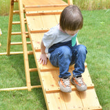 Avenlur 4-in-1 Juniper Outdoor Play Gym - Jungle Gym Playset with Baby Swing, Slide, Ladder, and Climbing Wall - Foldable Wooden Playset - Outdoor Jungle Gym for Kids Ages 18mo to 6yrs Avenlur