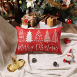 Merry Christmas Pillow Cover 12x20 Farmhouse Christmas Throw Lumbar Pillow Cover Decorations Christmas Tree Holiday Decor Case for Home Couch DFXSZ