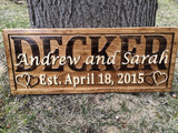 Personalized Wedding Gift Last Name Established Sign Family Name Signs Custom Wood Sign Carved Wooden Sign 3D Hearts 5 Year Anniversary Gift 3D Woodworker