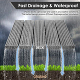 PrimeZone 54 PCS Plastic Interlocking Patio Deck Tiles - 12" x 12" Anti-Slip Waterproof Indoor Outdoor Flooring, Patio Floor Decking for Balcony, Backyard, Garden & Poolside, All Weather Use, Grey PrimeZone