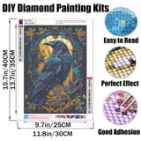 GMETINC Crow Diamond Painting Kits for Adults, Raven DIY 5D Diamond Art Kits Full Drill Diamond Dots Paintings with Diamonds Gem Art and Crafts Home Decor 12x16inch GMETNIC